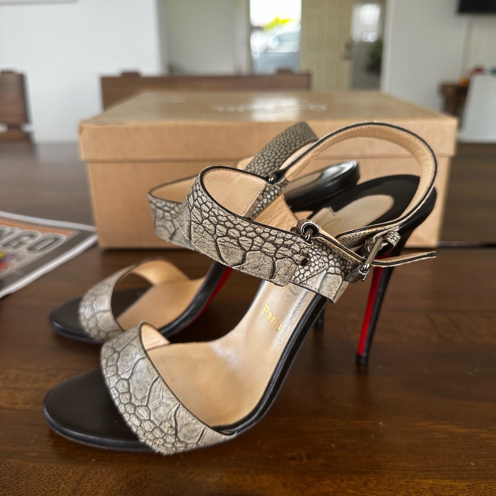 Christian Louboutin Sova Ostrich Heel